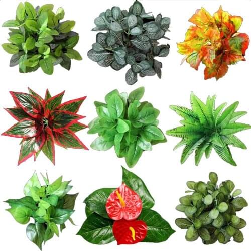 Artificial flower Plant Lawn DIY Background Wall Simulation Grass Leaf Home Decoration Green Wholesale Carpet Turf Office Decor