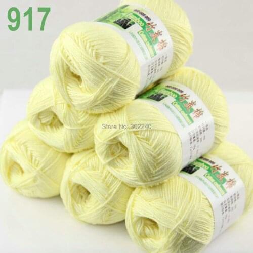 Lot of 6 Skeins Super Soft Natural Bamboo Cotton Knitting Yarn LemonYellow 917
