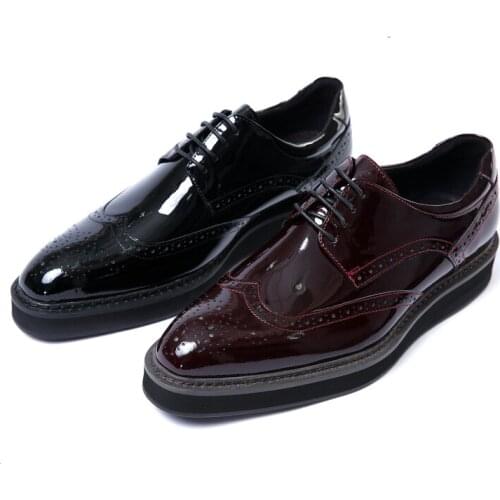 Fashion Black / Wine Red Wedding Shoes Patent Leather Dress Shoes Mens Outfoor shoes