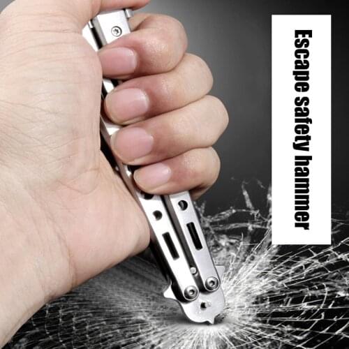 Car Safety Hammer Escape Hammer Window Breaker Multifunctional Portable Stainless Steel Hook Vehicle Tire Cleaning Tool