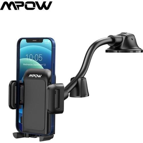 MPOW CA139 Dashboard Windshield Car Phone Holder Car Mount with Washable Strong Suction Cup and Long Flexible Gooseneck