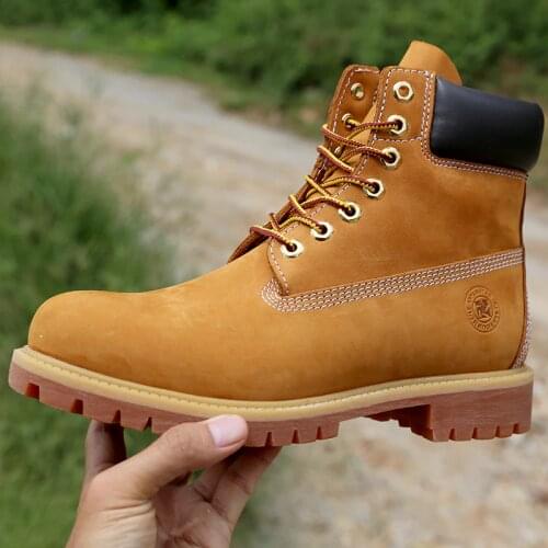 New work boots mens Comfy Fashion shoes Classic Outdoor Leather Casual Boots Men Basic Boots waterproof martin boots