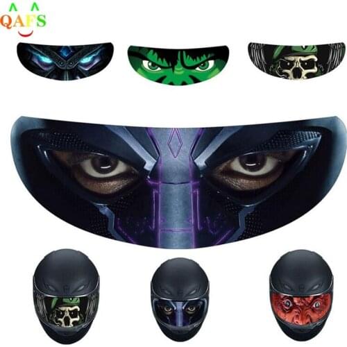 Afneembare Racing Helm Lens Decal Motorhelm Decoratie Sticker Vizier Koele Applique Persoonlijkheid Film Doorschijnend Lens