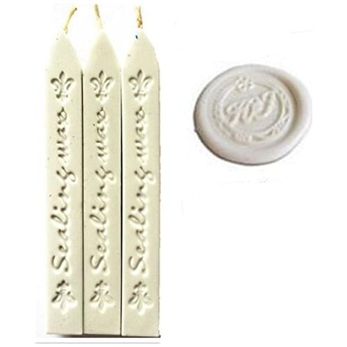 New 3pcs White Wax Sticks with Wicks for Decorative Wedding Invitations Wax Seal Sealing Stamp Gift Cards Sealing Wax