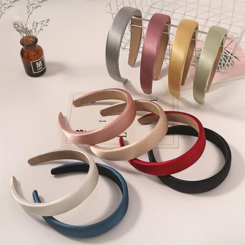 Solid Color Female Bezel Hair Hoop Bands Headband Wide Women Elastic Hairbands Thick Girls Fashion Hair Accessories Headdress