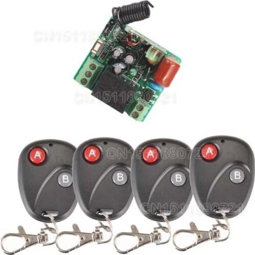 Smart home Receiver&4Transmitter RF Wireless 220V Remote Control Switch 1CH Interruptor 10A Light Lamp LED SMD