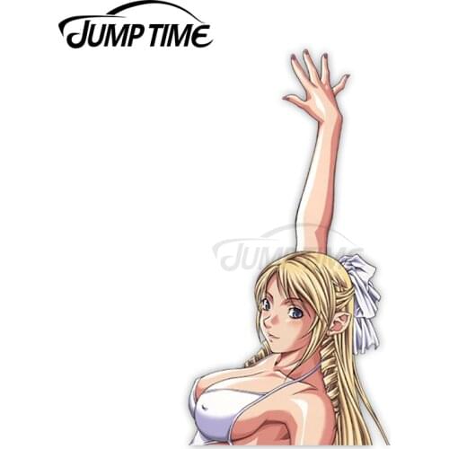 Jump Time Discipline Morimoto Leona Sexy Cute Anime Girl Vinyl Decal Waifu Peeker Big Head Car Stickers