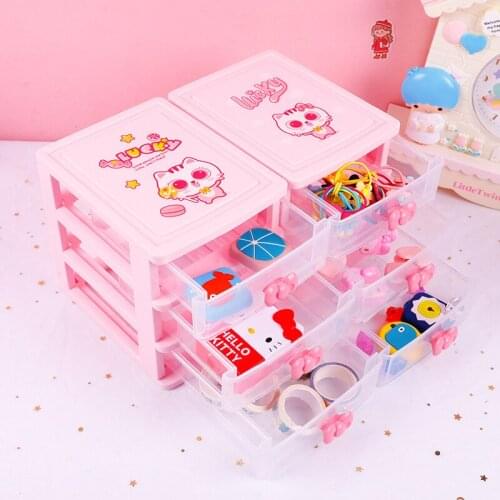 Cute hairpin jewelry transparent storage multi-layer drawer storage box Jewelry case Storage box Cosmetic containers