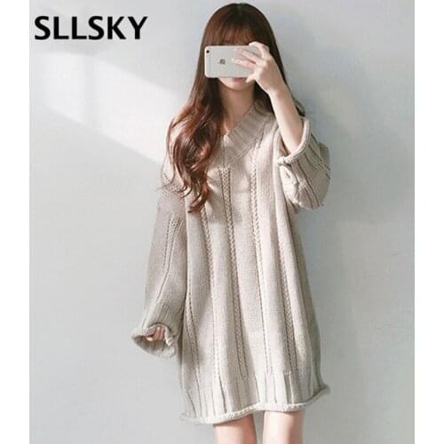 SLLSKY Women's V-Neck Pullovers