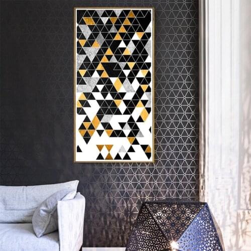 Large regular size Modern Abstract Geometric Painting Calligraphy Canvas Print Poster Wall Picture for Living Room Home Decor
