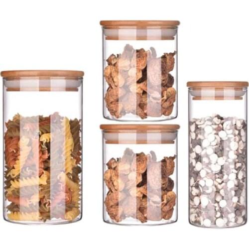 Glass Food Jar with Lid Cookie Jar Kitchen Jars candy Jar for Spices Glass Container Organizer Storage Box