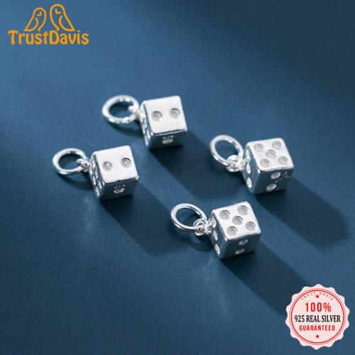 TrustDavis Real 925 Sterling Silver Sweet Devils Bones Pendant For Making Necklace Handmade DIY Accessories Fine Jewelry DZ283