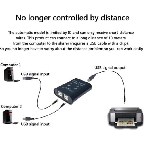 USB Switch Selector KVM Switch Adapter 2 PC Sharing 1 USB Devices for Printer Keyboard Mouse