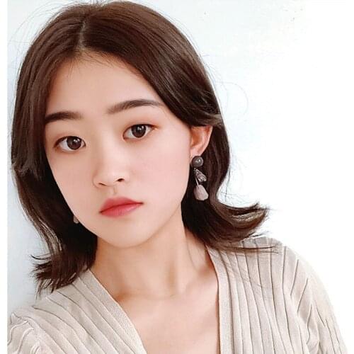 GorGor Dangle Earrings Women Fashion Statement Candy Color Irregular Color Matching Matte Creative Party Jewelry EZ-624