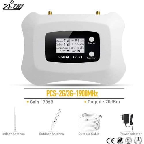 Top quality! 2g 3g signal repeater 1900mhz mobile signal booster 3G cellular signal amplifier for home/office/basement use