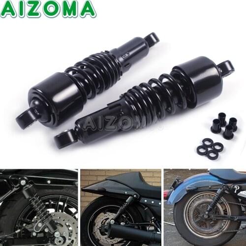 1 Pair Black 10.5" Motorcycle Rear Shocks Absorber Suspension For Harley Dyna Touring FLH FLT Sportster XL883 XL 883 1200 48