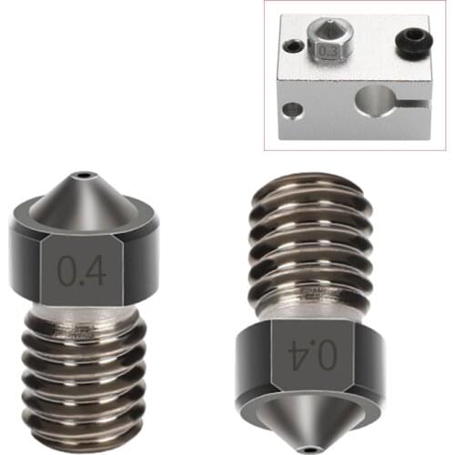 3D Printer Parts Hardened Steel Die Steel Nozzle V6 1.75mm 0.2/0.3/0.4/0.5mm For Ender 3 E3D Hot End Titan extruder prusa i3