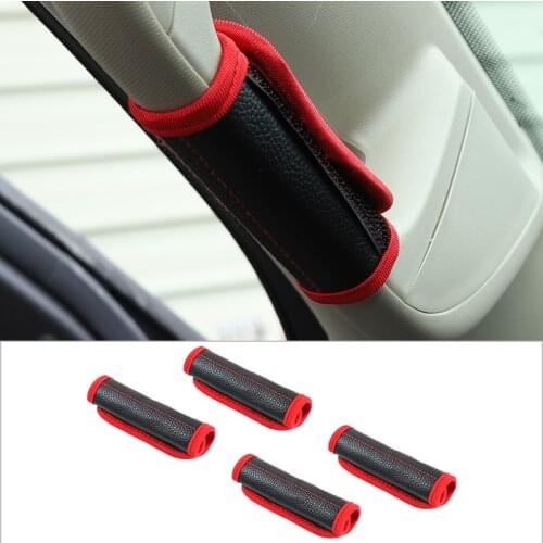 Top Handle Protection Cover New Leather Black Red Luxury Safety Protection Cover For Dodge RAM 2018 Up Car Accessories