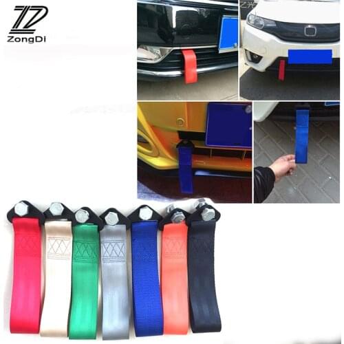 ZD Car Styling Racing Trailer Rope Belt Hook Strap Nylon Tow For Renault Megane 2 3 Duster VW Touran Passat B6 Golf 7 T5 T4 Fiat