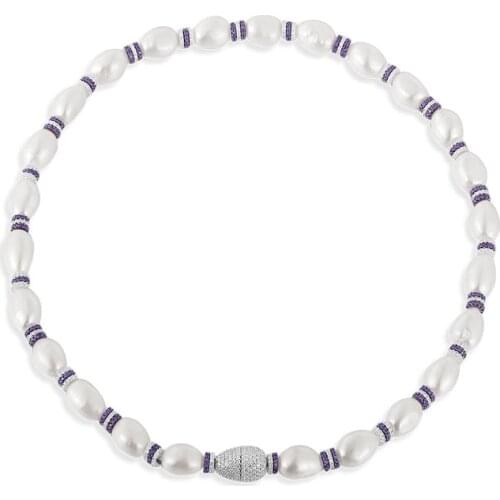 SLJELY High Quality Real 925 Sterling Silver Elegant Noble White Natural Freshwater Pearls Choker Necklace Women Party Jewelry