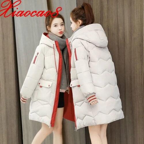 Winter Women Long Jackets Coat Oversized Hooded Cotton Padded Parkas 2021 Fashion Warm Overcoat Female Outerwear Clothes