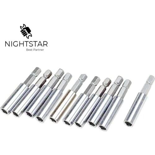 Krachtige 10Pcs 1/4" Hex Shank Magnetic Drill Bit Holder Extension Extender Screwdriver Extend Socket Bar Rod Tool Professional