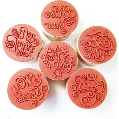 1 Pcs/lot Vintage Wishes Round Wooden Rubber Stamps DIY Decoration Craft Gift