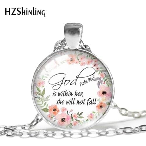 2020 New Bible Verses Pendant Necklace Walk In Love Faith Quote Glass Dome Necklace Christian Inspirational Jewelry HZ1