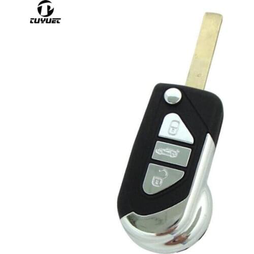 3 Buttons Flip Remote Key FOB Case Shell For Citroen DS3 for Puegeot Uncut HU83 Key Blade WIth Groove