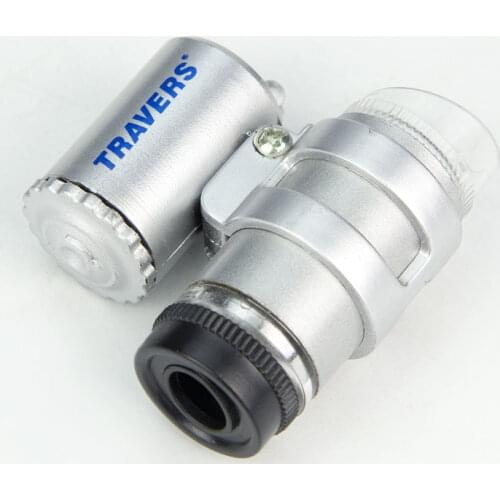 45X Pocket Magnifying Glass Portable High Power Microscope LED Illuminated Magnifier