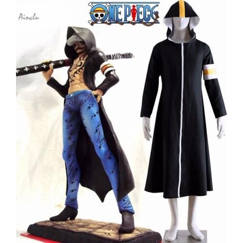 Ainclu One Piece Seven Warlords of the Sea Surgeon of Death Trafalgar Law Overcoat Adult Kid Halloween Cosplay Costume