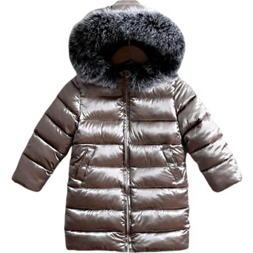 Kids Jackets For Boys Girls Autumn Winter Hooded Cotton-padded Down Coat boys thick Warm Long Coat Baby Coats children Outwear