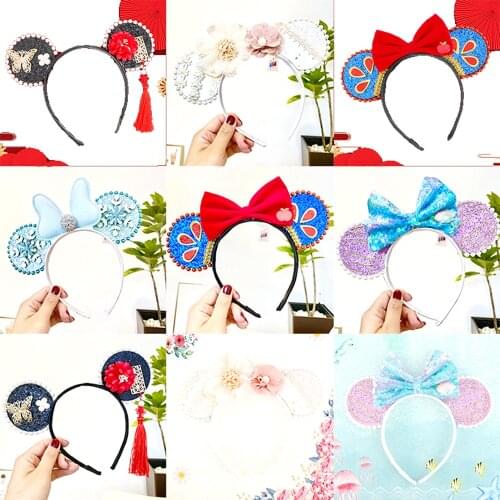 Mickey Ears Headband Princess fairy hair band Childrens birthday party presents Cosplay Plush Adult/Kids Party Gift
