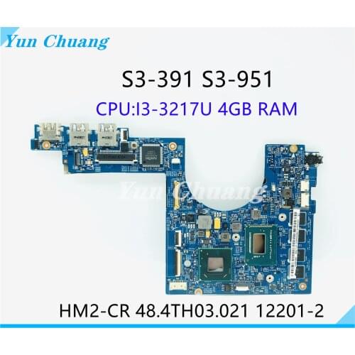 HM2-CR UMA 48.4TH03.021 12201-2 For Aspire S3 S3-391 MS2346 S3-371 motherboard NBM1011003 NBM1011009 W/CPU I3-3217U RAM:4GB