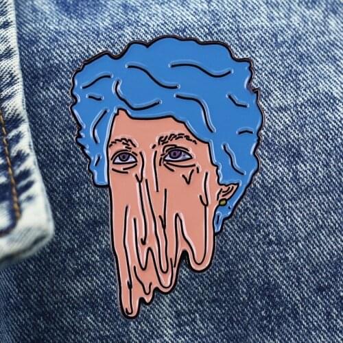 Interesting Melting Face Brooch Metal Enamel Lapel Badge Collect Denim Jacket Backpack Pin Given Friends And Fans Gifts