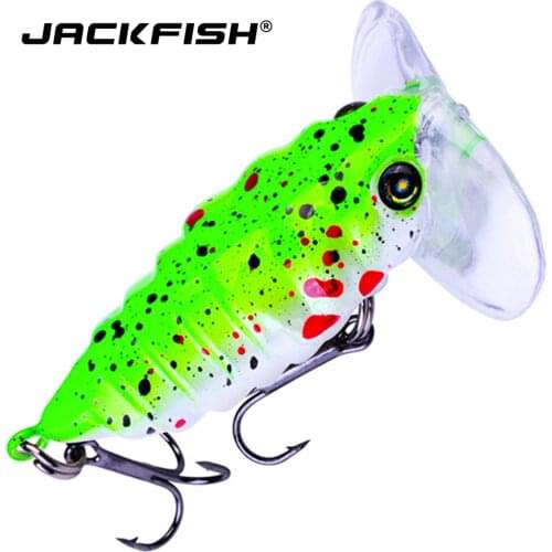 JACKFISH 1Pcs Insects fishing Lure 4cm/5g Fishing Bait Bass cicada iscas artificiais para pesca Crankbait fishing tackle