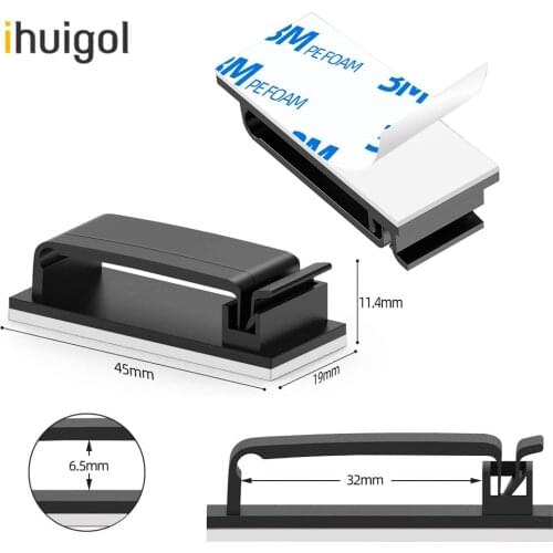 Ihuigol 20pc Cable Organizer Clips Tie Fixer Winder Self Adhesive Charger Cord Management Office Car GPS Clamp Cable Wire Holder