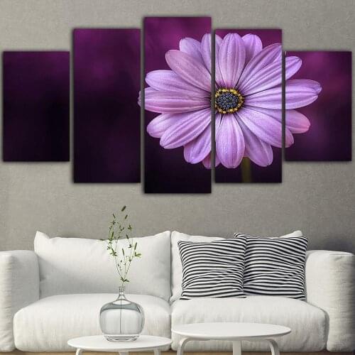Canvas Paintings Wall Artwork Purple Flower Poster Pictures Aesthetics Prints Home Decor Vintage For Living Room Modular Frame