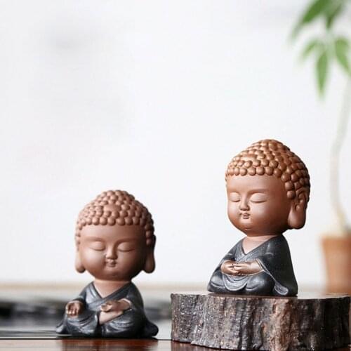 Chinese Ceramic Tea Pet Zen little Buddha , Home Decor Decoration, Tea Ornaments Pet Table accessories Teawere