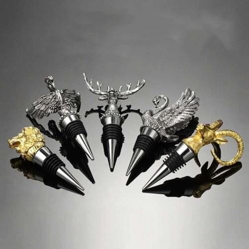 Creative Animal Deer Head Bottle Stopper Red Wine Stopper Household Wine Stopper Sealed Fresh Wine Stopper Metal Wine Corks