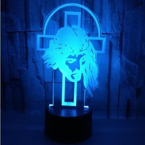 Jesus Model 3D Illusion Lamp 7 Colors Tractor Night Lights Beside Table Desk Lamp For Home Party Decor Lighting Gift for Friends