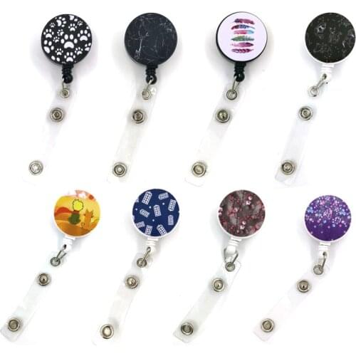 Cartoon Cute Credit Card Holder Lanyard Women Men Kid Student Retractable Badge Reel ID Name Bus Clips Cards Badge Holder