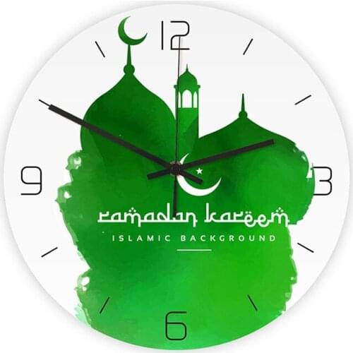 Muslim Eid Al-Fitr Wall Clock Acrylic Vintage Round Clocks Home Design Bedroom Living Room Decor Art Easy to Read Watch