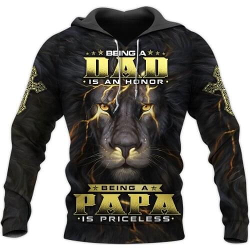 Jesus Men Hoodie 3D All Over Printed Being a Dad Is a Honor Unisex Sweatshirt For women Autumn Casual Pullover Zipper Streetwear
