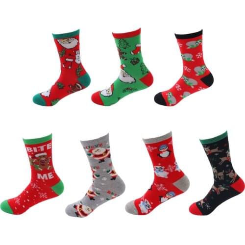 Christmas Socks Women Funny Santa Claus Christmas Tree Snow Elk Cotton Socks Men New Year Christmas ornaments Socks for Girls