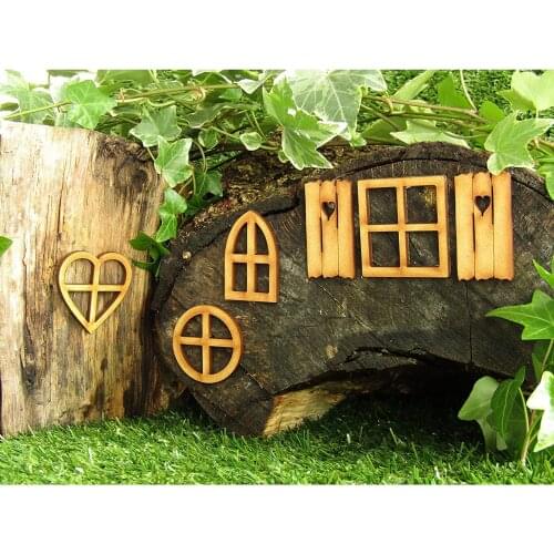 3D Wooden Fairy Garden Door Kit With Fairy Window DIY Craft Fairies Decoration Kids Birthday Gift Elf Door House Decorations