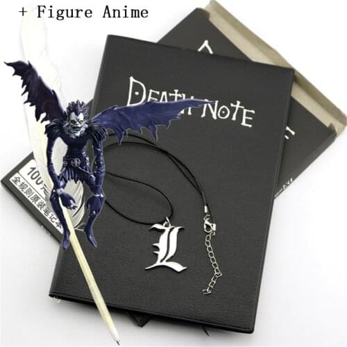 Cosplay A5 Figure Anime Death Note Notebook Set Leather Journal and Necklace Feather Pen Pocket Watch Journal Death Note Pad