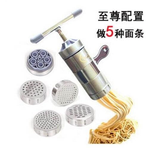 Five-piece set Stainless steel Multiple-purpose noodle making machine Manual juicer noodle press machine