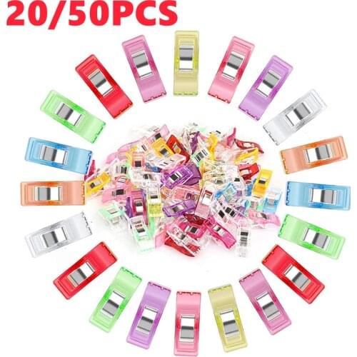 20/50Pcs DIY Sewing Clips Multipurpose Hemming Clip for Quilting Patchwork Plastic Clips Fabric Craft Clamps Sewing Accessories