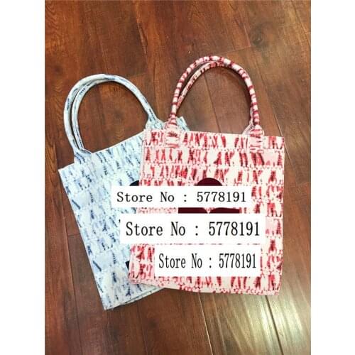 New Woman Colorful Tie dye Printed Canvas Tote bag Shopping Bags Letters Front big bags